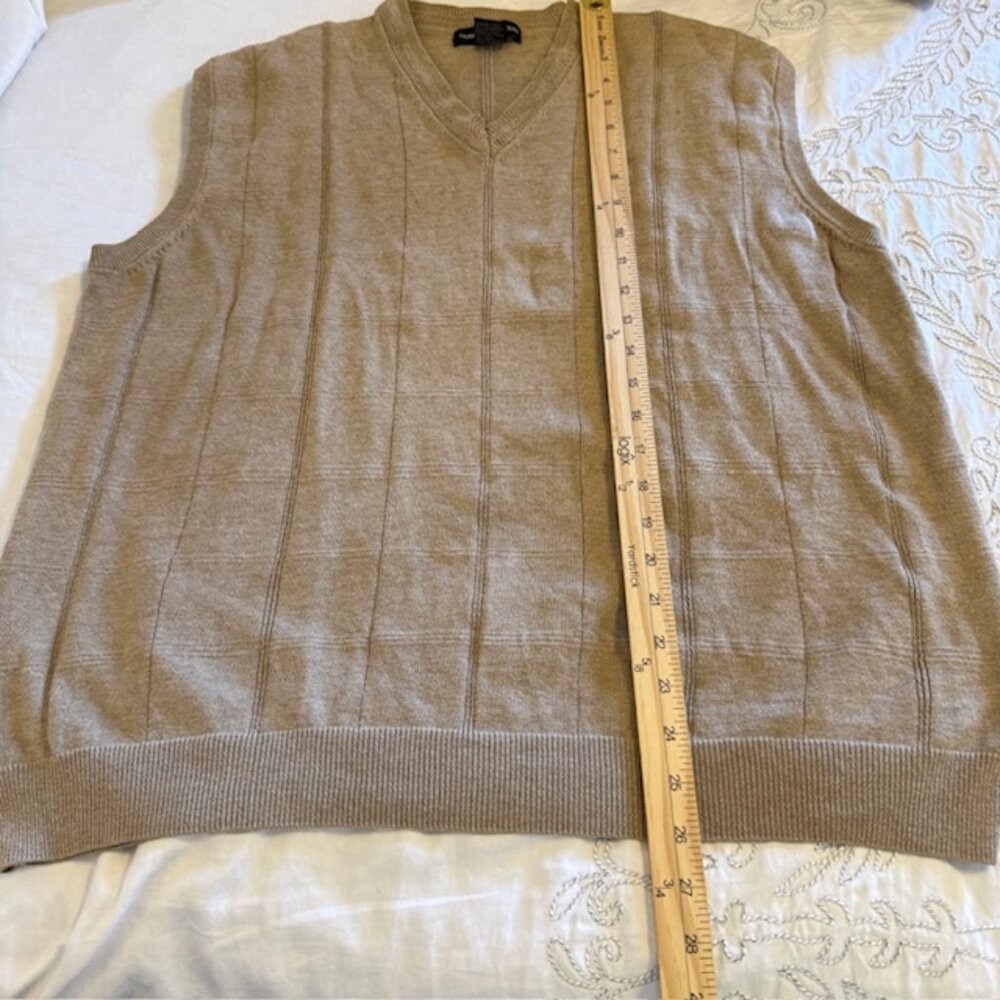 Fairway Outfitter Mens Tan Brown Knit Sleeveless Golf Sweater Vest Sz XL Cotton - Picture 9 of 10
